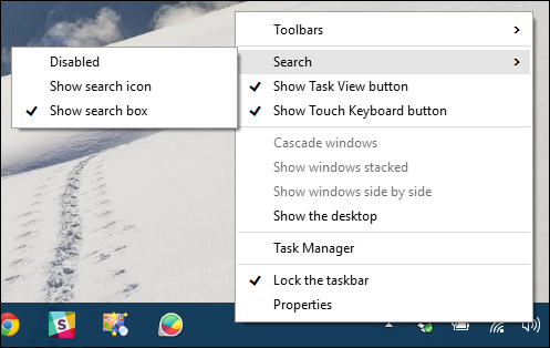 วิธีลบ Cortana บน Taskbar